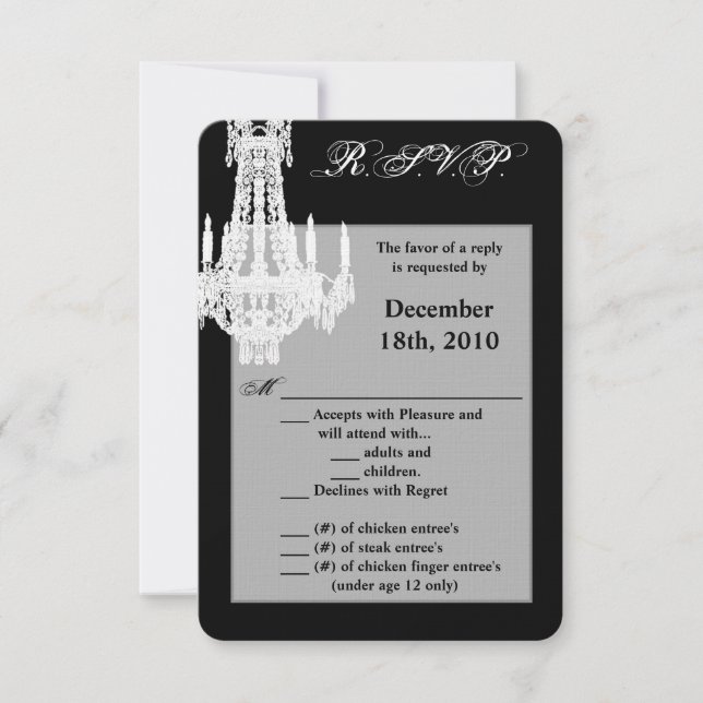 3.5x5 R.S.V.P. Card Crystal Chandelier Glitz Glamo (Front)