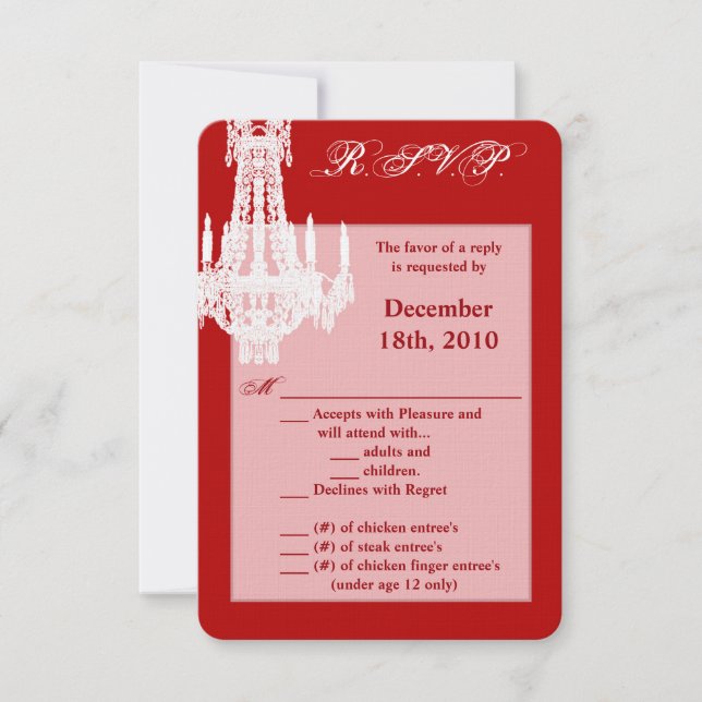 3.5x5 R.S.V.P. Card Crystal Chandelier Glitz Glamo (Front)