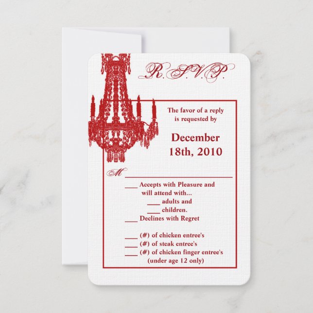 3.5x5 R.S.V.P. Card Crystal Chandelier Glitz Glamo (Front)