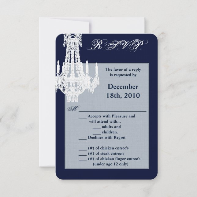 3.5x5 R.S.V.P. Card Crystal Chandelier Glitz Glamo (Front)