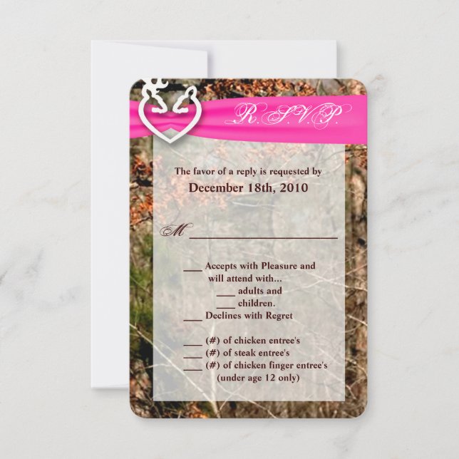 3.5x5 R.S.V.P. Card Deer Couple Doe Buck Camo (Front)