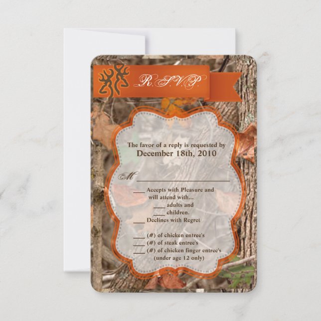 3.5x5 R.S.V.P. Card Hunting Couple Deer Doe Buck (Front)