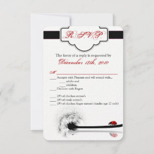 3.5x5 R.S.V.P. Card Lady Bug Dandilion Flower Inse