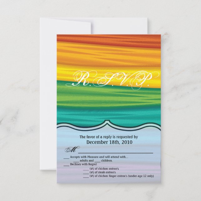 3.5x5 R.S.V.P. Card lgbtq rainbow flag gay lesbian (Front)