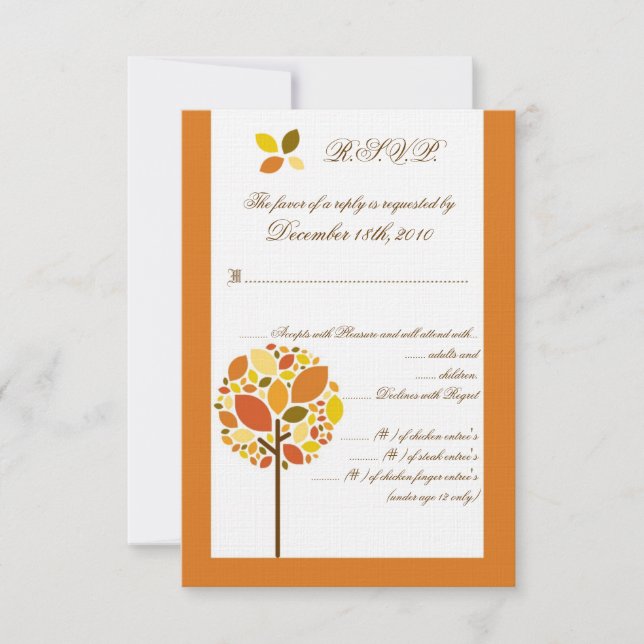 3.5x5 R.S.V.P. Card Modern Autumn Tree (Front)