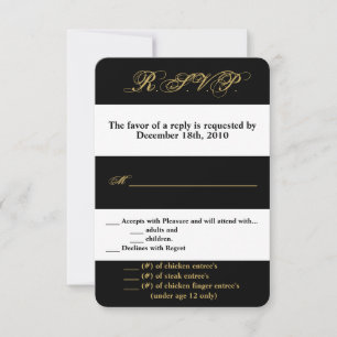 3.5x5 R.S.V.P. Card Modern Stripe Black White Cont