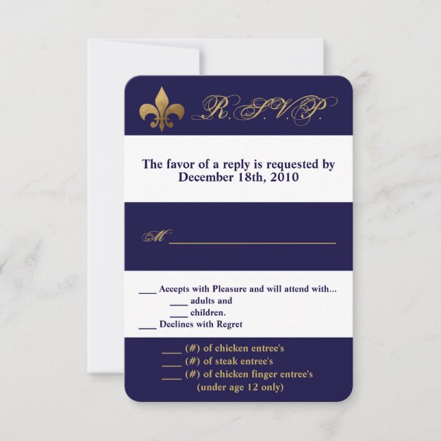 3.5x5 R.S.V.P. Card Modern Stripe Navy White Cont (Front)