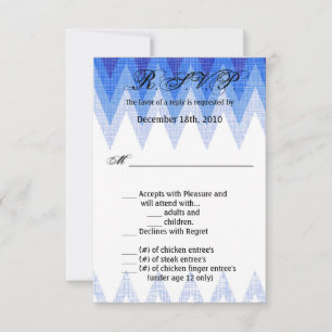 3.5x5 R.S.V.P. Card Ombre Chevron Blue