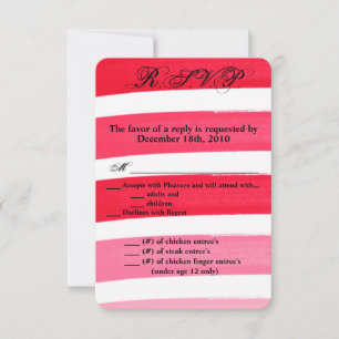 3.5x5 R.S.V.P. Card Ombre Stripe Pink Line Fade