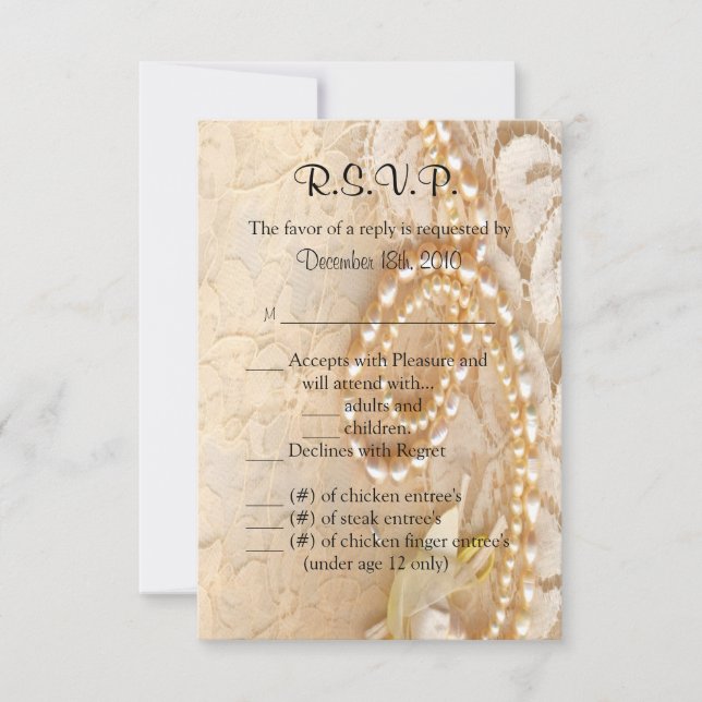 3.5x5 R.S.V.P. Card Pearl & Lace (Front)