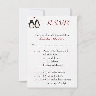 3.5x5 R.S.V.P. Card Penguin Love Couple