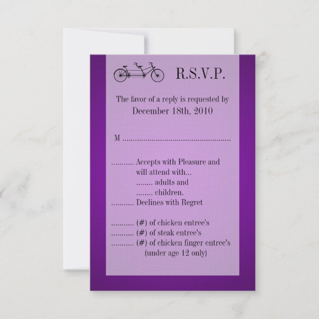 3.5x5 R.S.V.P. Card Purple Double Bike (Front)