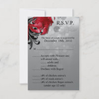 3.5x5 R.S.V.P. Card Red Masquerade Mask