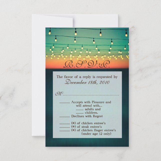 3.5x5 R.S.V.P. Card Sunset String Lights Yard Ligh (Front)