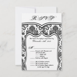 3.5x5 R.S.V.P. Card Wedding Damask