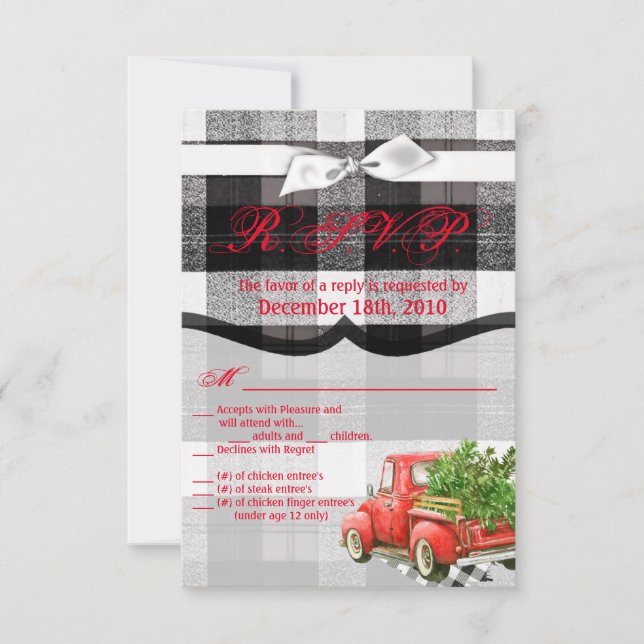 3.5x5 R.S.V.P. Card XMAS Truck Christmas Buffalo P (Front)