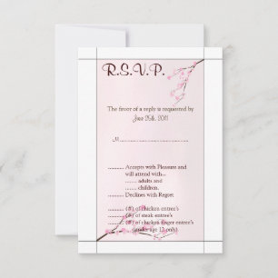 3.5x5 R.S.V.P Pink Cherry Blossom Invitation