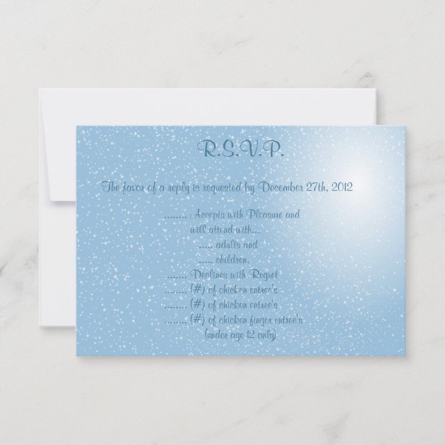 3.5x5 R.S.V.P Reply Card Winter Blue Christmas (Front)