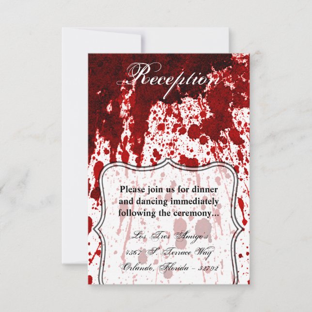 3.5x5 Reception Card Blood Splatter Vampire Gothic (Front)