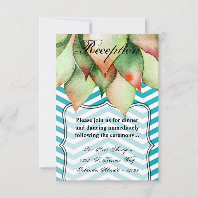 3.5x5 Reception Card Boho Cacti Cactus Succulent (Front)