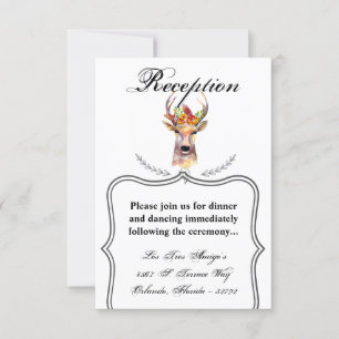 3.5x5 Reception Card boho deer Buck Head Browning