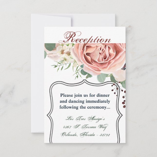 3.5x5 Reception Card Geometric Garden Rose Anemone (Front)