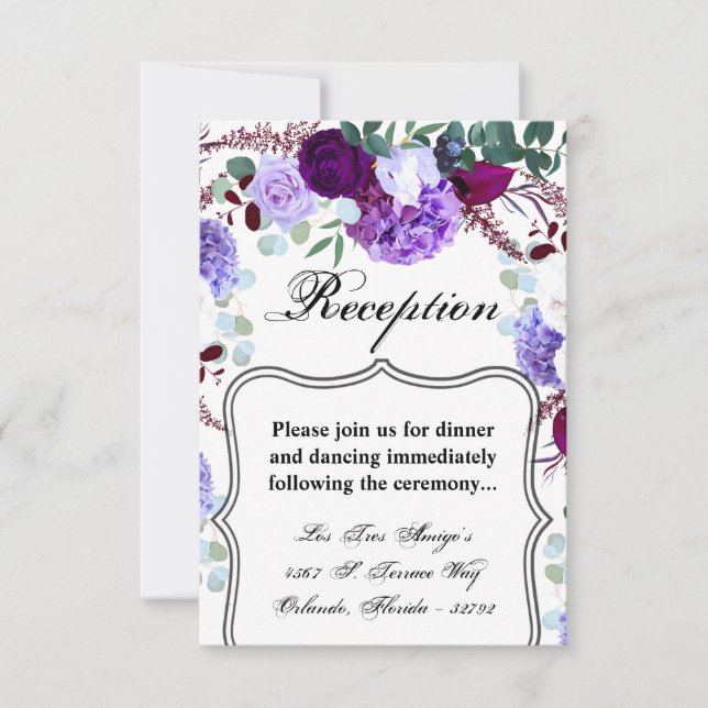 3.5x5 Reception Card Lavender Hibiscus on White (Front)