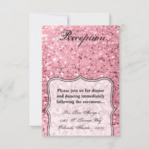 3.5x5 Reception Card Rose Gold Glitter