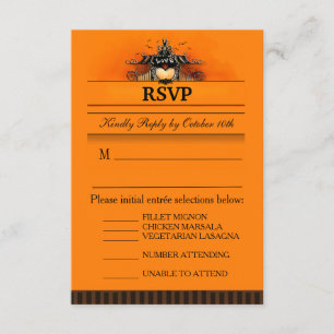 3.5x5 RSVP Card - Menu Selections - Halloween Love
