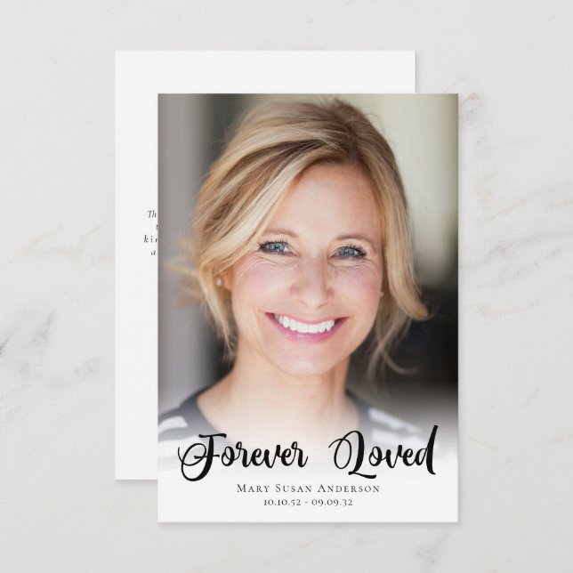 3.5x5 Simple Photo Funeral Thank You Card (Front/Back)