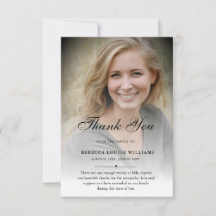 3.5x5 Thank You Custom Funeral Photo Sympathy