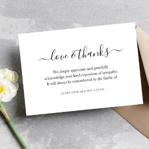 3.5x5 Thank You Funeral Bereavement Card