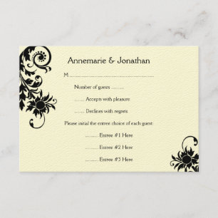 3.5x5 Vintage Black Ivory RSVP