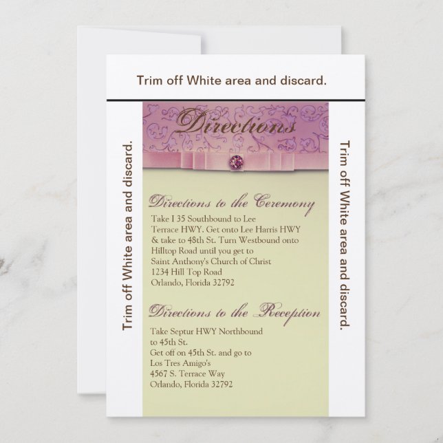 3.5x6 Directions Card Amethyst Jewel Embossed Pape (Front)