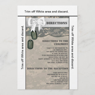 3.5x6 Directions Card ARMY ACU Uniform Camo Camouf