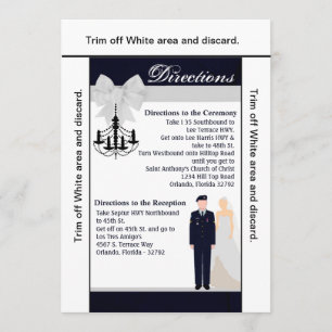 3.5x6 Directions Card ARMY Uniform Blues Bride