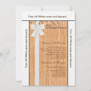 3.5x6 Directions Card Cardboard Flap White Ribbon