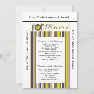 3.5x6 Directions Card China Plate Silverware Place