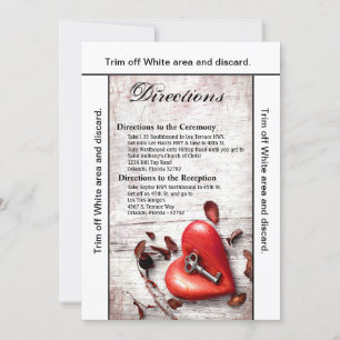 3.5x6 Directions Card Country Wood Key to my Heart