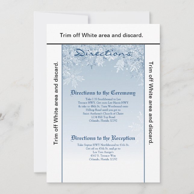 3.5x6 Directions Card Crystal Snowflakes Winter (Front)