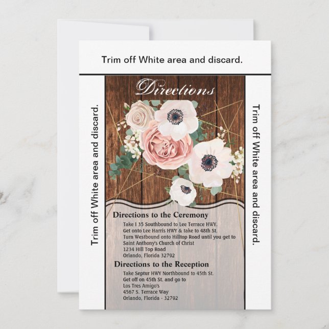 3.5x6 Directions Card Geometric Country Barn Wood (Front)