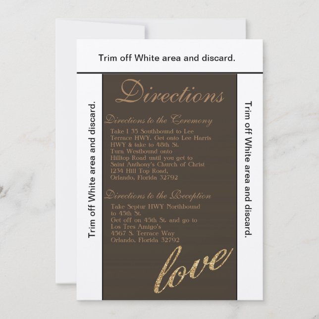3.5x6 Directions Card Gold Foil Glitter Love (Front)