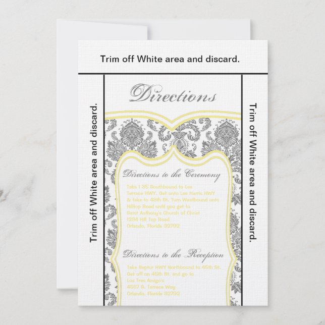 3.5x6 Directions Card Grey Yello Damask (Front)