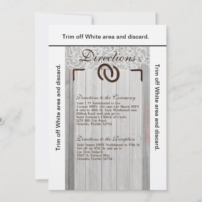 3.5x6 Directions Card Horse Shoes Wood (Front)