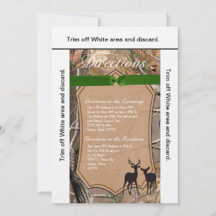 3.5x6 Directions Card Hunters Camo Camoflauge Deer