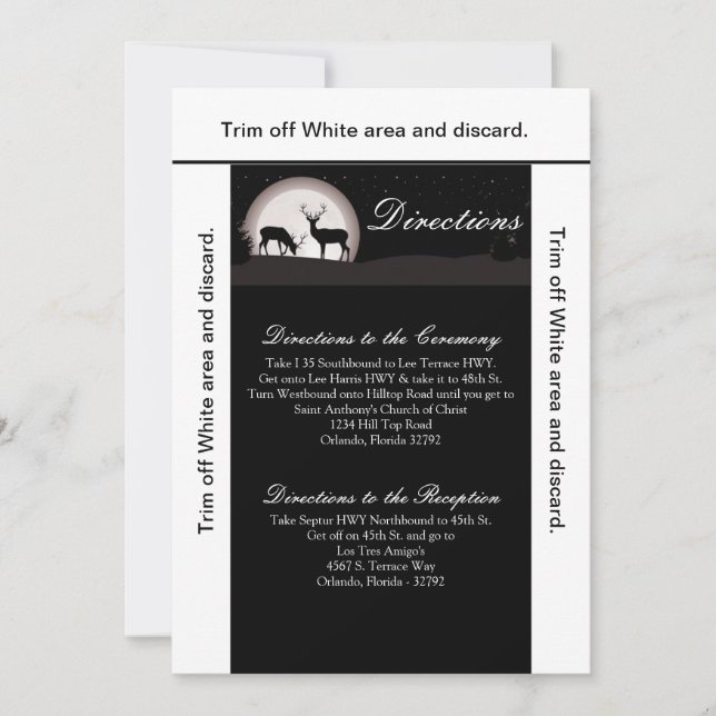 3.5x6 Directions Card Hunters Moon Deer Buck Doe (Front)