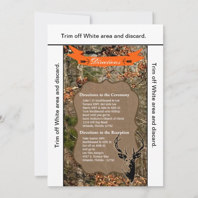 3.5x6 Directions Card Hunting Deer Buck Head Camo (Front)