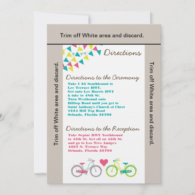 3.5x6 Directions Card Lovers Bike Bicyc (Front)