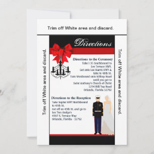 3.5x6 Directions Card Marine Uniform Groom Bride