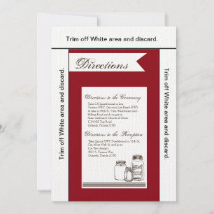 3.5x6 Directions Card Mason Jar Country Rustic Vas